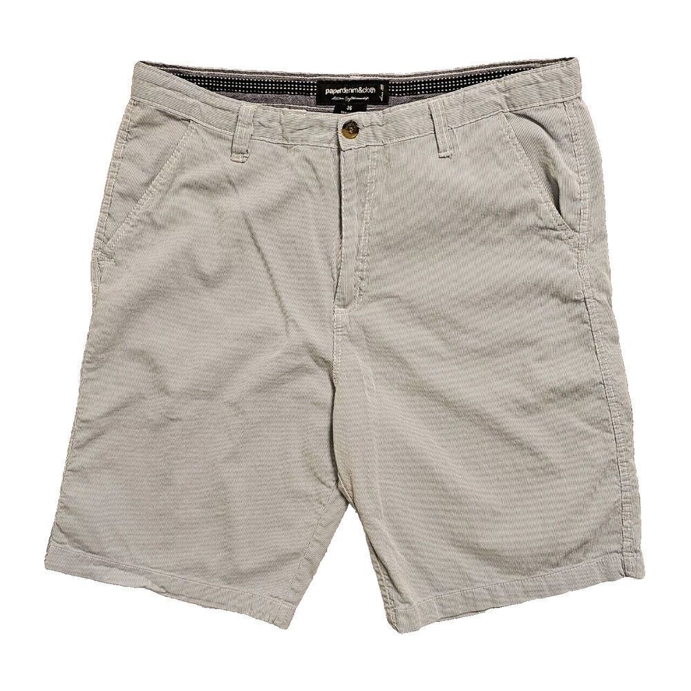 Paper Denim Co Seersucker Chino Shorts Cotton White Blue Striped‎ 37* (*Tag 36)